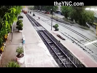 Slow Dude in Pink vs Train