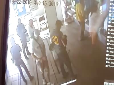 Man Being Executed Inside Bank Agency - cctv