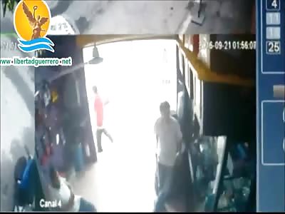 Two Men in a Workshop Being Executed 