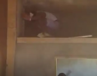 Thief Tries to Hide but is Caught Curled up in a Cubby Hole