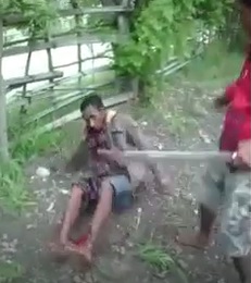 Thief Caught and Beaten with Machete
