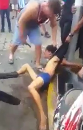 Thief BRUTALLY Beaten on side of the Road