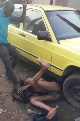 Naked Tranny Dude with Dreads is Beaten Within an Inch of His Life.