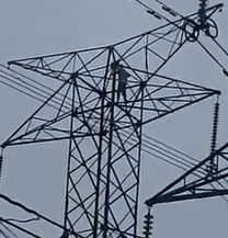 Suicide Jump From Power Line Tower.