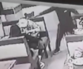 Walk up Assassination of a Man Eating Lunch with his Girlfriend 