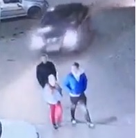 Three Pedestrians Mowed Down by Car