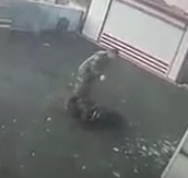 Dude in Fatigues Stabs Guy Who Attacked His House