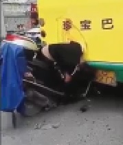 Dude Runs Right into Back of Bus. (Accident & Aftermath)