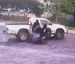 Brutal Accident Motorcycle Slams into Side of Truck