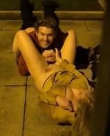 Walking By Drunk Club Couple Fucking in Alley  