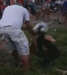 Thief Severely Beaten with Bikers Helmet 