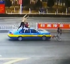 Mother and Daughter Flown Like Rag-dolls by Speeding Taxi