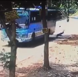 Falls out of Bus Then Crushed