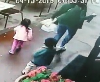 Shocking Moment Car Crashes into Family Leaving Store