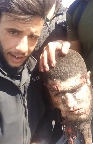 Showing off His War Trophy