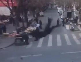 Hit So Hard he Flies Across the Camera.