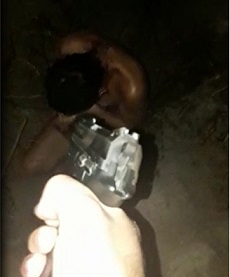 Cowering Crying Dude Gets a Handgun Head Shot 