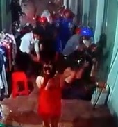 Red Miniskirt Girl Watches Husband Get Beat