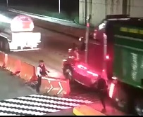 Moronic Police Officer Tries to Stop a Truck.. CRUSHED! 