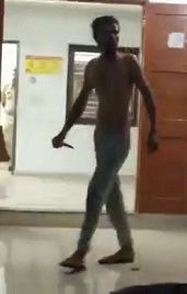 Crazy Fuck Stabs Himself Several Times