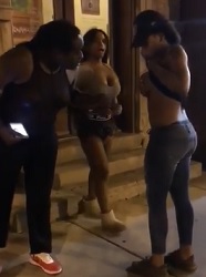 Tranny Shows Her Titty Then Beats Rival