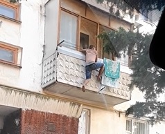 Moronic Drunk Guy Can't Hang On