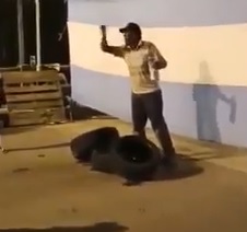 Lunatic Sets Himself on Fire