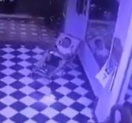 Man Relaxing in Lounge Chair is Hacked Up