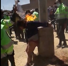 Thief Set on Fire for Public BBQ 