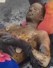 Worker is Extra Crispy after his Shift.