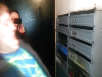 Moron beats his head on the mailboxes and invites to visit him