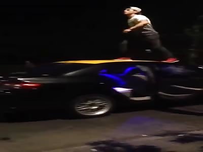 Young people wreck taxi outside the disco