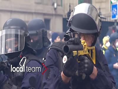 FRANCE PROTEST with FLASHBALL FUN