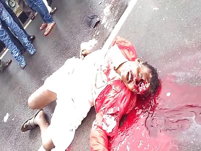 Mans Brains Blown Out Laying In A Pool Of Blood On The Road