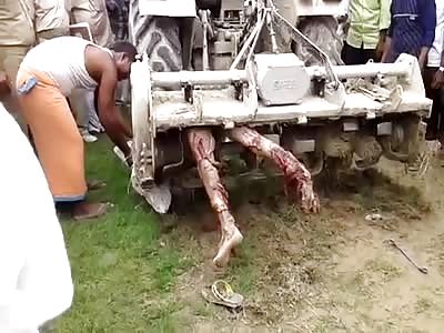 Horrible accident of a worker