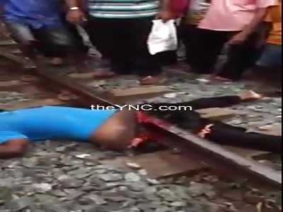 The man in 2 parts by a train