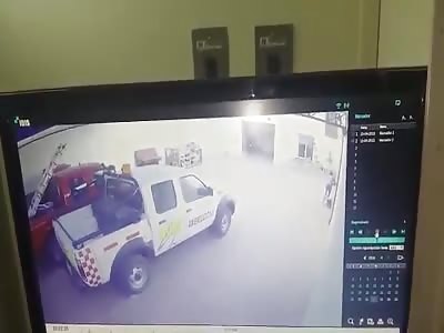 Steel Panel Falls On A Man
