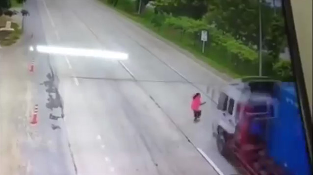 The Woman Was Hit By A Truck