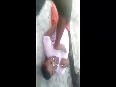 The Thief Punished With A Stick For The Victims