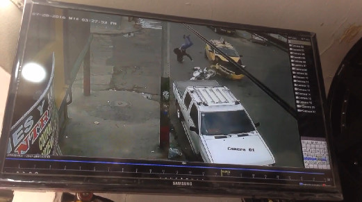 Taxi Run Over A Motorcyclist , Fly !