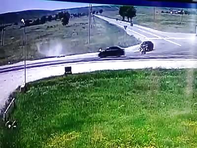 Pedestrian On The Road Fighting Is Brutally Hit By A Car