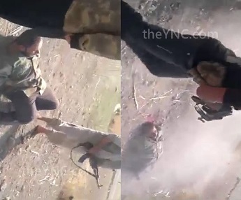 Overkill: Man is Executed in the Desert by machinegun