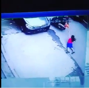 CCTV caught Woman Being Dragged by Thieves on Motorcycle (2 Angles + Slow Motion)