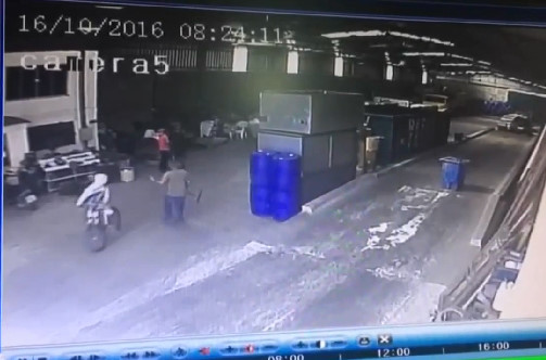 The Worker is Killed by a Shot in The Chest