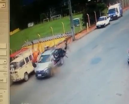 True star of YNC: Superman Wannabe Biker Strucks Car and Truck (Watch 2 angles)