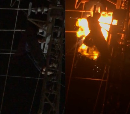 Mentally ill goes up to an Electric pole and commits Suicide  