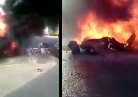 Two Man Burned Alive Trying to Run through Protest in Venezuela