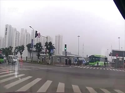 BIKER WALKS AWAY AFTER RUNNING INTO CAR