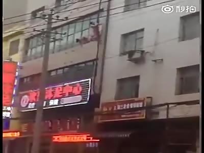 WANNA BE SPIDER MAN PLUMMETS TO THE FLOOR