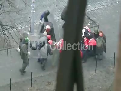 AID WORKER SHOT DURING PROTEST